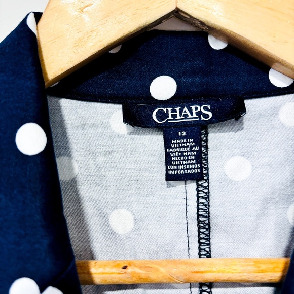 CHAPS Navy polka-dot dress - Picture 4 of 9